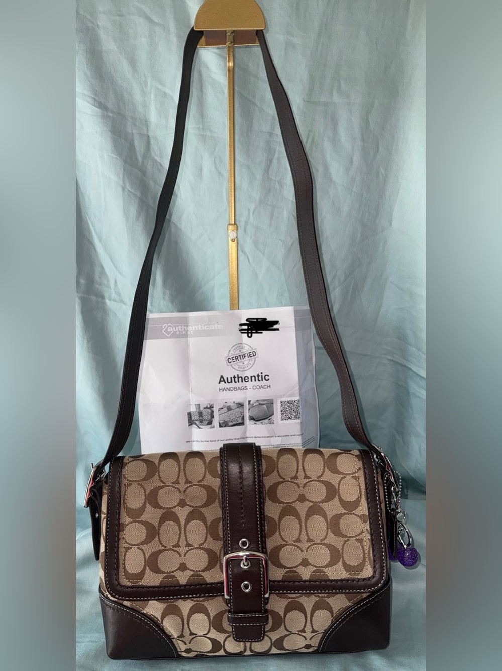 Coach Hamptons Signature Jacquard Flap Bag aka Coach Soho Bag, Vintage Y2K, COA